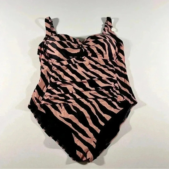 Zebra Print One Piece Swimsuit - Picture 1 of 8
